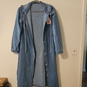 Blue Denim Hooded Jacket